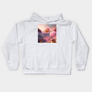 Golden and pink fantasy beach Kids Hoodie